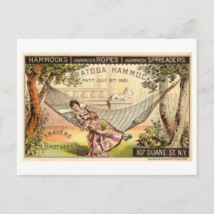 Vintag Travers Brothers Hammock Werbung Postkarte