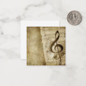 Vintag Treble Clef Mitteilungskarte (Vorderseite/Rückseite Beispiel)