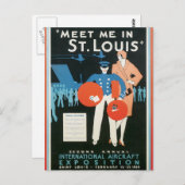 Vintag treffen Sie mich in St.Louis Postkarte (Vorne/Hinten)