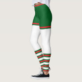 Vintag Trendy Holiday Elf Green White Red Leggings (Links)