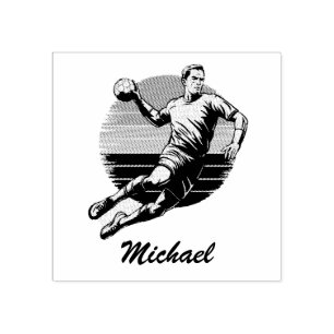 Vintag Trendy Modern Handball Player Personalisier Gummistempel