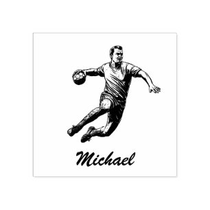 Vintag Trendy Modern Handball Player Personalisier Gummistempel