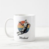 Vintag Trendy Modern Handball Player Personalisier Kaffeetasse (Links)