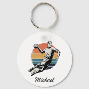Vintag Trendy Modern Handball Player Personalisier Schlüsselanhänger