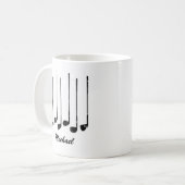 Vintag Trendy Moderne Personalisierte Golfschläger Kaffeetasse (Vorderseite Links)