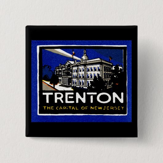 Vintag Trenton NJ Poster Button (Vorderseite)