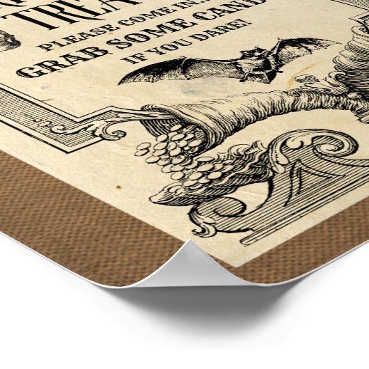 Vintag Trick oder Treatment Welcome Poster (Ecke)