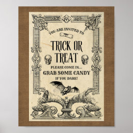 Vintag Trick oder Treatment Welcome Poster