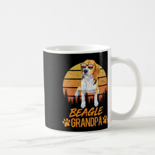 Vintag Tricolor Beagle Dog Opa Paw Vater Vater Kaffeetasse