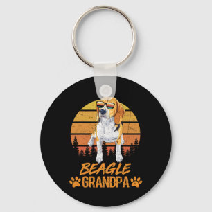 Vintag Tricolor Beagle Dog Opa Paw Vater Vater Schlüsselanhänger