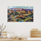 Vintag Trient und Brenta Dolomites Italien Karte Poster (Küche)