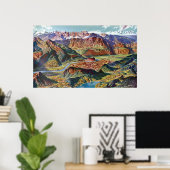 Vintag Trient und Brenta Dolomites Italien Karte Poster (Heimbüro)