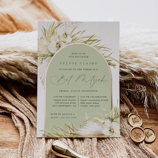 Vintag Tropics Bat Mitzvah Folieneinladung