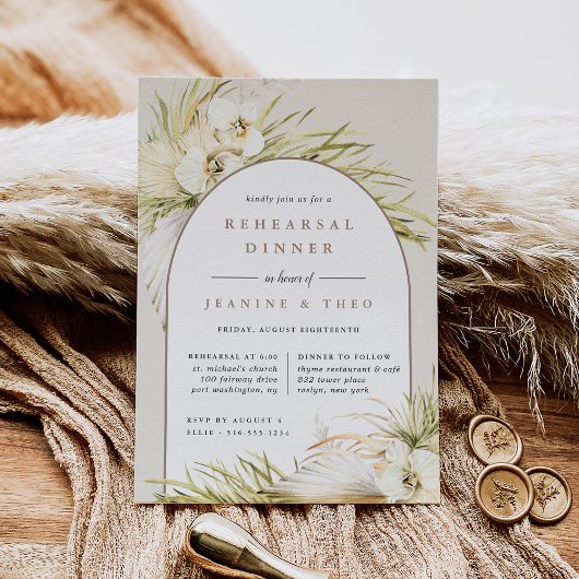 Vintag Tropics Zeremonie Probe Abendessen Einladung