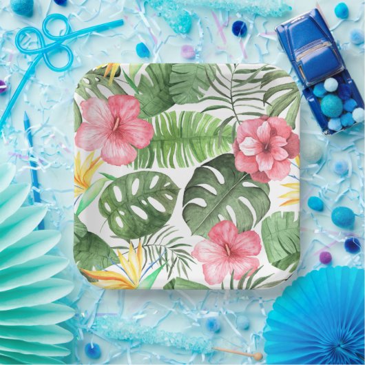 Vintag tropisch pappteller (Party)