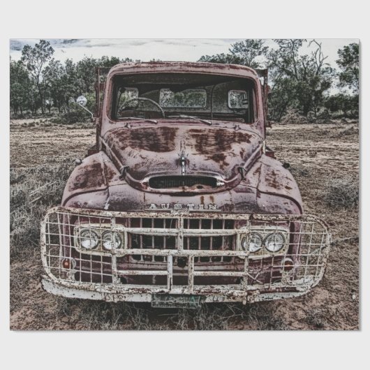 Vintag Truck Austin Geschenkpapier (Flach)