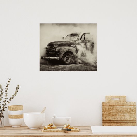 Vintag Truck Burnout Poster (Küche)