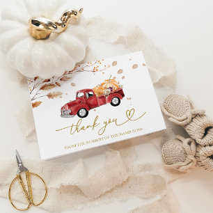 Vintag Truck Fall Baby Dusche Vielen Dank Dankeskarte