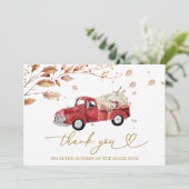 Vintag Truck Fall Baby Dusche Vielen Dank Einladung (Stehend Vorderseite)