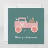 Vintag Truck Groovy Weihnachten Karte (Vorderseite)