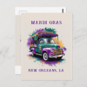 Vintag Truck Mardi Gras Celebration Postkarte (Vorne/Hinten)