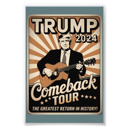 Vintag TRUMP 2024 Rocks COMEBACK TOUR Fotodruck (Vorne)