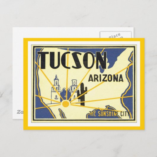 Vintag Tucson Arizona Postkarte (Vorne/Hinten)
