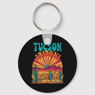 Vintag Tucson Arizona Wüste Sunset Skyline Citys Schlüsselanhänger