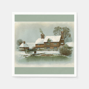Vintag Tudor Country Hütte Green Serviette