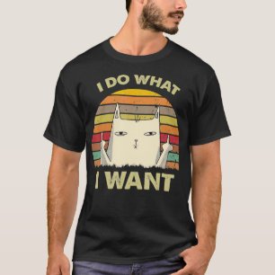 Vintag tue ich, was ich mit meinen lustigen Katzen T-Shirt