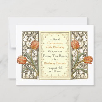 Vintag Tulip Floral Elegante Geburtstagsparty Invi Einladung