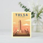 Vintag Tulsa Oklahoma Postkarte (Stehend Vorderseite)