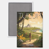 Vintag Tulum Mexico Reisen Magnet (Vorderseite/Rückseite)