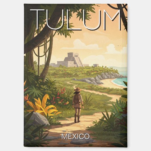 Vintag Tulum Mexico Reisen Magnet (Vorderseite)