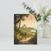 Vintag Tulum Mexico Reisen Postkarte (Stehend Vorderseite)