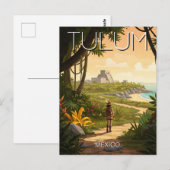 Vintag Tulum Mexico Reisen Postkarte (Vorne/Hinten)
