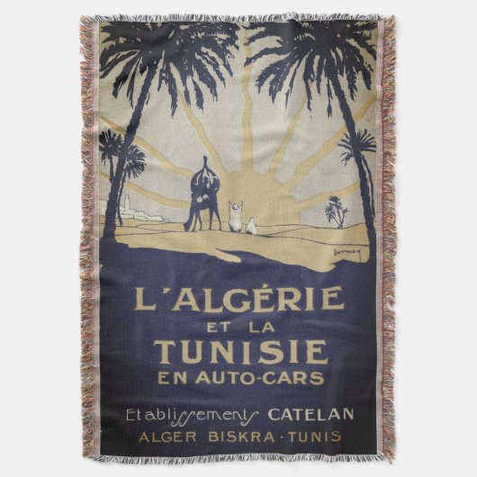 Vintag Tunisie Throw Blanket Decke (Vorderseite Vertikal)