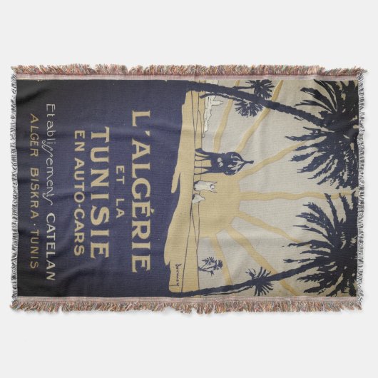 Vintag Tunisie Throw Blanket Decke (Vorderseite)
