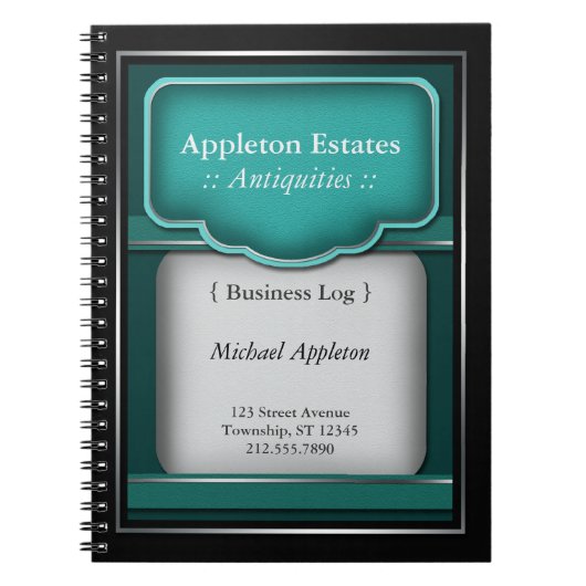 Vintag Türkis - Business-Notebook Notizblock (Vorderseite)