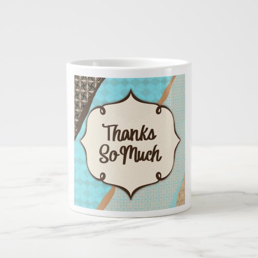 Vintag Türkis — Dank so viel Jumbo-Tasse (Vorderseite)