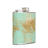 *~* Vintag Türkis Gold Glitzer Golden Shabby Flachmann (Rechts)