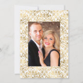 Vintag Türkis - Hochzeit mit Aquamarinen und golde Einladung (Rückseite)