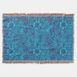 Vintag türkisfarbenes, lila Blumenmuster Decke