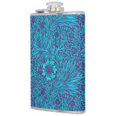 Vintag türkisfarbenes, lila Blumenmuster Flachmann (Links)