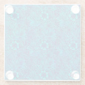 Vintag türkisfarbenes, lila Blumenmuster Glasuntersetzer (Rückseite)