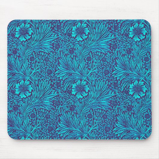 Vintag türkisfarbenes, lila Blumenmuster Mousepad (Vorne)