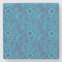 Vintag türkisfarbenes, lila Blumenmuster