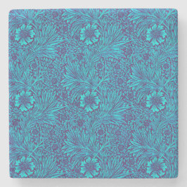 Vintag türkisfarbenes, lila Blumenmuster Steinuntersetzer