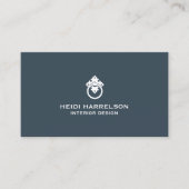 Vintag Türknopf-Logo Slate Blue Realtor Visitenkarte (Vorderseite)