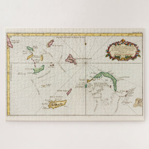 Vintag Turks- und Caicos-Karte (1764) Puzzle